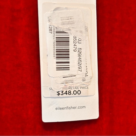 NWT Eileen Fisher Red Velvet Crew Neck Dress, Medium, Elegant Chic Minimalist - Picture 6 of 14